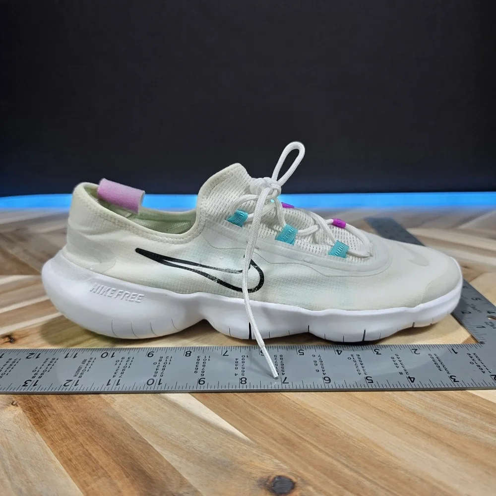 Nike Free RN 5.0 White Purple Teal Athletic Low Top Shoes Mens 12.5 CI9921-102